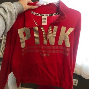 red sweatshirt from pink